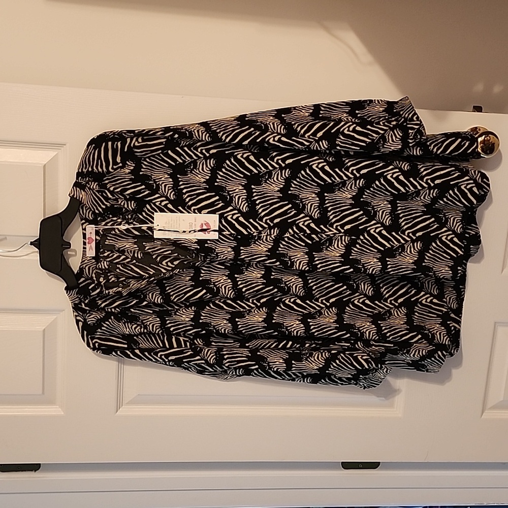 Buddy Love zebra shirt, sz L.
